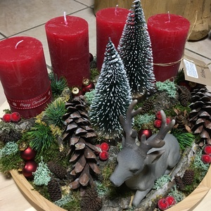 Mesél az erdő - adventi tál , Karácsony, Adventi díszek, Adventi ablakdekoráció, Virágkötés, MESKA