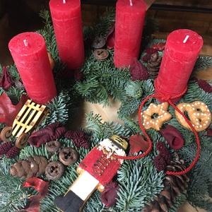 Adventi koszorú-nobilis fenyővel - karácsony - adventi díszek - adventi ablakdekoráció - Meska.hu