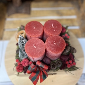 Adventi dîsz-piros  - karácsony - adventi díszek - adventi ablakdekoráció - Meska.hu