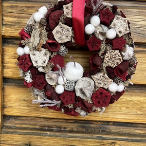 Karácsonyi ajtó dísz, kopogtató  - karácsony - adventi díszek - adventi ablakdekoráció - Meska.hu