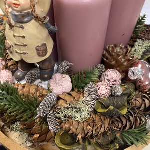 Nagy méretű Adventi tál- hógolyózó kislány   - karácsony - adventi díszek - adventi ablakdekoráció - Meska.hu