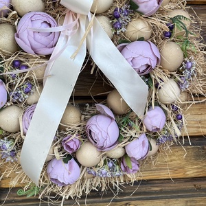 Tavaszi, nyári  ajtódísz, kopogtató, koszorú - otthon & életmód - virágdekoráció - virágdíszek - dekor koszorúk, kopogtatók - Meska.hu