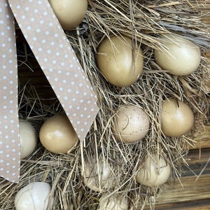 Tavaszi, nyári ajtódísz, kopogtató tojáshéjjal - otthon & életmód - dekoráció - ajtó- és ablak dekoráció - ajtótábla - Meska.hu