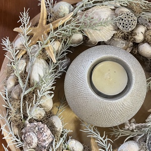 Kagylós nyári dekoráció fatálcán, asztaldísz - otthon & életmód - dekoráció - ajtó- és ablak dekoráció - ajtódísz & kopogtató - Meska.hu