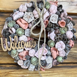 Pasztell tavaszi, nyári kopogtató Welcome - otthon & életmód - dekoráció - ajtó- és ablak dekoráció - ajtódísz & kopogtató - Meska.hu