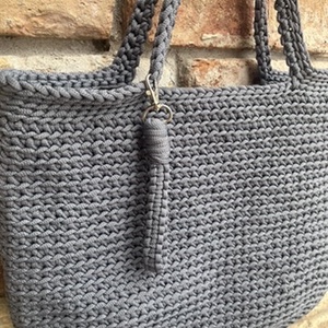 Könnyű horgolt shopper táska - táska & tok - kézitáska & válltáska - válltáska - Meska.hu