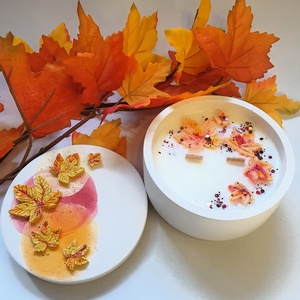 CandlAir Autumn Glitter szójaviasz illatgyertya L-es méret - otthon & életmód - gyertya, illat, aroma - gyertya - Meska.hu