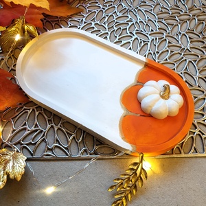 CandlAir Pumpkin Autumn kézműves dísztányér - Meska.hu