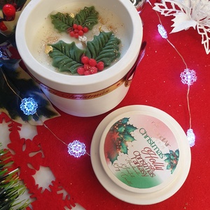 CandlAir Christmas Holly szójaviasz illatgyertya M-es méret - otthon & életmód - gyertya, illat, aroma - gyertya - Meska.hu