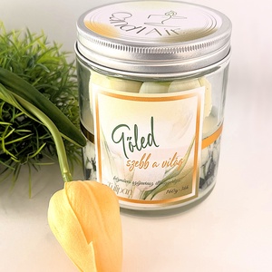 CandlAir Tulipán Tőled szebb a világ üvegtégelyes szójaviasz illatgyertya - otthon & életmód - gyertya, illat, aroma - gyertya - Meska.hu
