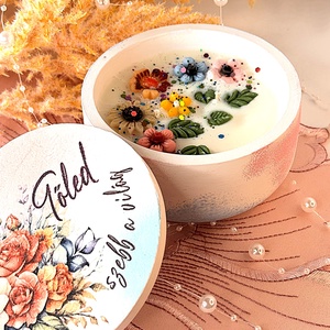 CandlAir Flower Tőled szebb a világ kerámiatégelyes szójaviasz illatgyertya, Otthon & Életmód, Gyertya, illat, aroma, Gyertya, Gyertya-, mécseskészítés, Kerámia, MESKA