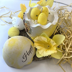 CandlAir Happy Easter Yellow kerámiatégelyes szójaviasz illatgyertya - otthon & életmód - gyertya, illat, aroma - gyertya - Meska.hu