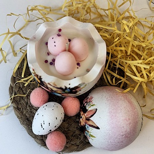 CandlAir Happy Easter Pink kerámiatégelyes szójaviasz illatgyertya - otthon & életmód - gyertya, illat, aroma - gyertya - Meska.hu