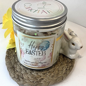 CandlAir Happy Easter üvegtégelyes szójaviasz illatgyertya - otthon & életmód - gyertya, illat, aroma - gyertya - Meska.hu