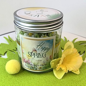 CandlAir Happy Spring üvegtégelyes szójaviasz illatgyertya - otthon & életmód - gyertya, illat, aroma - gyertya - Meska.hu
