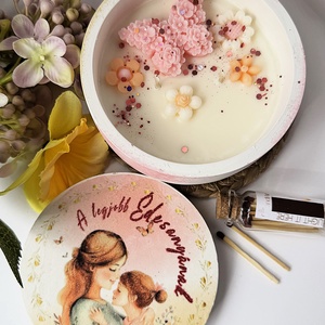 CandlAir A legjobb Édesanyának kerámiatégelyes szójaviasz illatgyertya - otthon & életmód - gyertya, illat, aroma - gyertya - Meska.hu