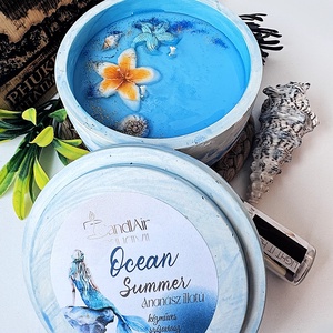 CandlAir Ocean Summer szójaviasz illatgyertya L-es méret - otthon & életmód - gyertya, illat, aroma - gyertya - Meska.hu