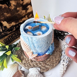 CandlAir Gift of Ocean szójaviasz illatgyertya egyedi tégelyben, Otthon & Életmód, Gyertya, illat, aroma, Gyertya, Gyertya-, mécseskészítés, Kerámia, MESKA
