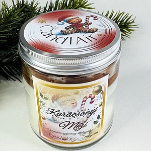 CandlAir Karácsonyi Mézi üvegtégelyes szójaviasz illatgyertya - otthon & életmód - gyertya, illat, aroma - gyertya - Meska.hu