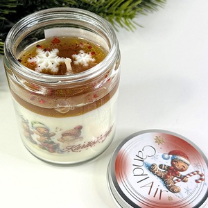 CandlAir Karácsonyi Mézi üvegtégelyes szójaviasz illatgyertya - otthon & életmód - gyertya, illat, aroma - gyertya - Meska.hu