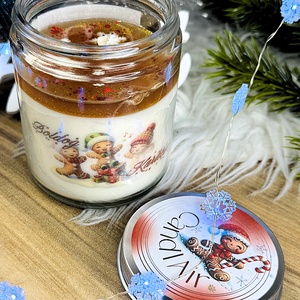 CandlAir Karácsonyi Mézi üvegtégelyes szójaviasz illatgyertya - otthon & életmód - gyertya, illat, aroma - gyertya - Meska.hu