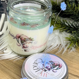 CandlAir Karácsonyi Manó üvegtégelyes szójaviasz illatgyertya - otthon & életmód - gyertya, illat, aroma - gyertya - Meska.hu