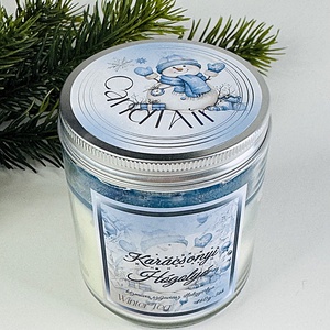 CandlAir Karácsonyi Hógolyó üvegtégelyes szójaviasz illatgyertya - otthon & életmód - gyertya, illat, aroma - gyertya - Meska.hu