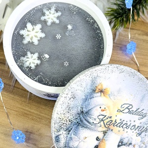 CandlAir Ezüst Karácsony szójaviasz illatgyertya kerámiatégelyben - otthon & életmód - gyertya, illat, aroma - gyertya - Meska.hu