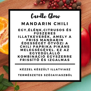 Mandarin chili Illatviasz 100% természetes szójaviaszból - otthon & életmód - gyertya, illat, aroma - aromalámpa - Meska.hu
