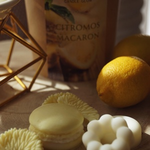 Citromos macaron Illatviasz 100% természetes szójaviaszból - otthon & életmód - gyertya, illat, aroma - aromalámpa - Meska.hu