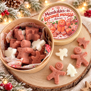 Mézeskalács- és karamell mousse illatviasz, Karácsony, Karácsonyi lakásdekoráció, Karácsonyi illatgyertya, mécses, , MESKA