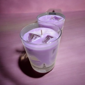 Levendula latte szójaviasz gyertya, Otthon & Életmód, Gyertya, illat, aroma, Gyertya, Gyertya-, mécseskészítés, MESKA