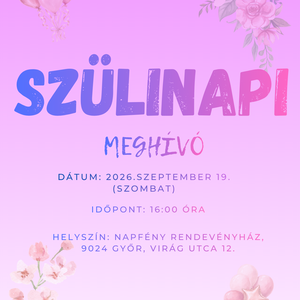 Szerkeszthető szülinapi meghívó, Otthon & Életmód, Papír, írószer, Meghívó, Születésnapi meghívó, , MESKA