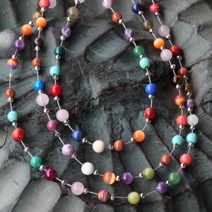  3 soros színes ásvány nyaklánc -  - Meska.hu
