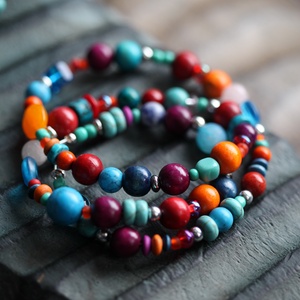 Színes karkötő/nyaklánc - Meska.hu