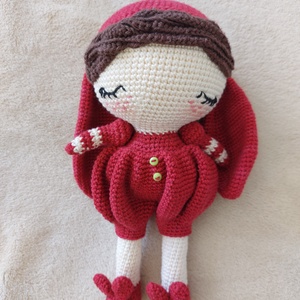 Nyuszi sapkás,cipős baba, Játék & Sport, Plüssállat & Játékfigura, Nyuszi, Horgolás, MESKA