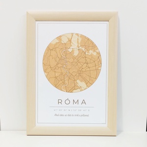 Róma várostérkép falikép választható színben - Meska.hu