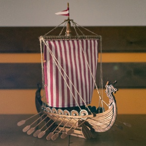 Viking hajó modell - művészet - makett, modell - Meska.hu