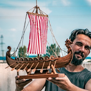 Viking hajó modell - művészet - makett, modell - Meska.hu