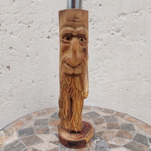 Rusztikus faragott gyertyatartó - Meska.hu