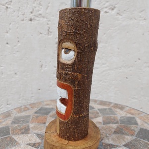 Kézzel készült faragott Tiki gyertyatartó - otthon & életmód - gyertya, illat, aroma - gyertyatartó - Meska.hu
