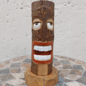 Kézzel készült faragott Tiki gyertyatartó - otthon & életmód - gyertya, illat, aroma - gyertyatartó - Meska.hu