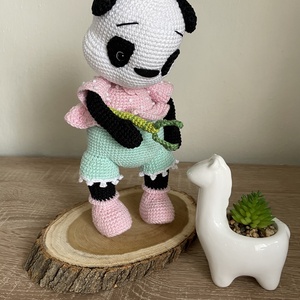 Horgolt panda maci - játék & sport - plüssállat & játékfigura - maci - Meska.hu