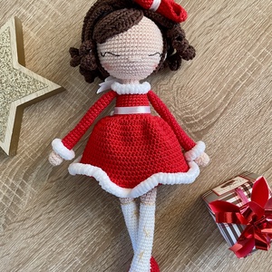 Horgolt karácsonyi baba - Meska.hu
