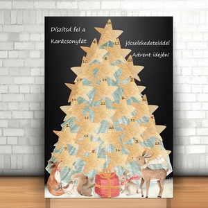 Rendhagyó Adventi Naptár, Karácsonyi naptár, Adventi Dekoráció, Erdei Állatos Adventi Kalendárium, Nyomtatható Advent - Meska.hu
