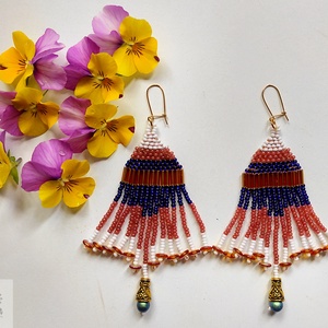 'Bangkok' gyöngy fülbevaló - ékszer - fülbevaló - lógó fülbevaló - Meska.hu