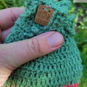 Horgolt avokádó-érlelő zsák (pink-zöld, nagy méret) - táska & tok - Meska.hu