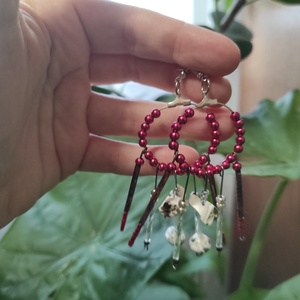 'Pirkadat' kagylós-gyöngyös bohém fülbevaló - ékszer - fülbevaló - lógó fülbevaló - Meska.hu