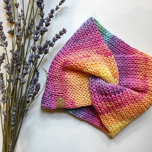 KRIZANTÉM kötött fülvédő  - Meska.hu