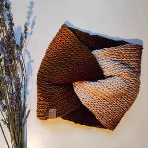 CSOKOLÁDÉ kötött fülvédő - Meska.hu